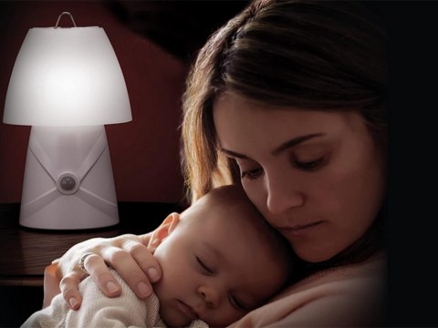 Nocna lampka czujnik ruchu LED dzieci biurkowa zmiana koloru biała