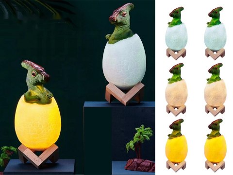 Lampa nocna dinozaur - kolorowe oświetlenie do pokoju dziecięcego
