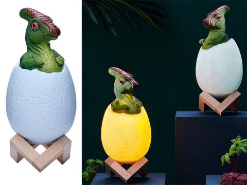 Lampa nocna dinozaur - kolorowe oświetlenie do pokoju dziecięcego