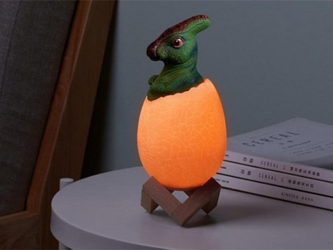 Lampa nocna dinozaur - kolorowe oświetlenie do pokoju dziecięcego