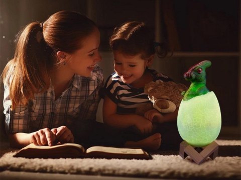 Lampa nocna dinozaur - kolorowe oświetlenie do pokoju dziecięcego