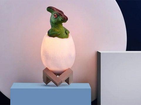 Lampa nocna dinozaur - kolorowe oświetlenie do pokoju dziecięcego