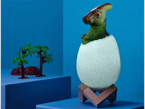 Lampa nocna dinozaur - kolorowe oświetlenie do pokoju dziecięcego