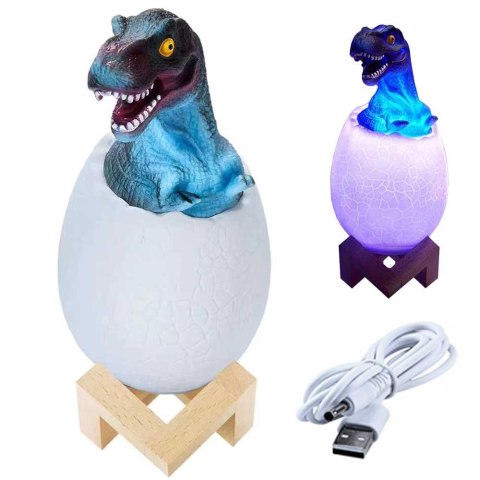 Nowoczesna lampka nocna LED dinozaur w jajku