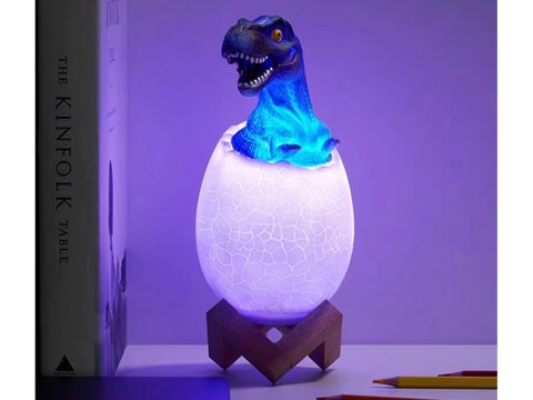 Nowoczesna lampka nocna LED dinozaur w jajku