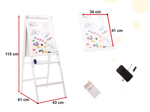 Nowoczesna tablica kredowa z magnesami dla dzieci w rozmiarze XXL