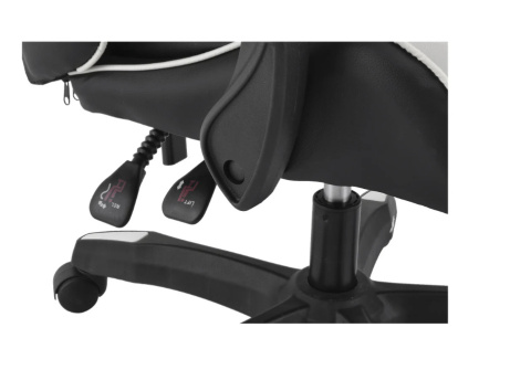 Fotel gracza czarny obrotowy eko skóra regulowany czarno biały