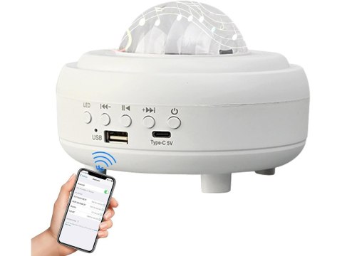 Nowoczesny projektor nocny z głośnikiem Bluetooth do pokoju dziecięcego