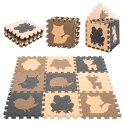 Nowoczesne puzzle piankowe - mata edukacyjna 9-elementowa dla dzieci