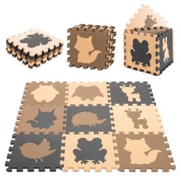 Nowoczesne puzzle piankowe - mata edukacyjna 9-elementowa dla dzieci