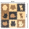 Nowoczesne puzzle piankowe - mata edukacyjna 9-elementowa dla dzieci