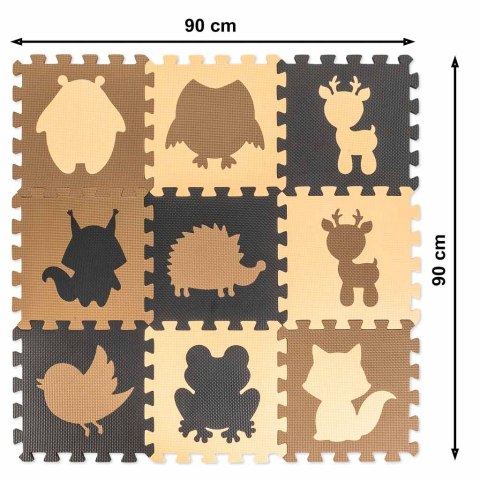 Nowoczesne puzzle piankowe - mata edukacyjna 9-elementowa dla dzieci