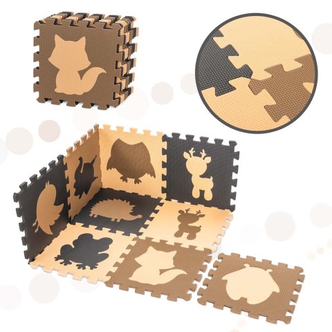 Nowoczesne puzzle piankowe - mata edukacyjna 9-elementowa dla dzieci