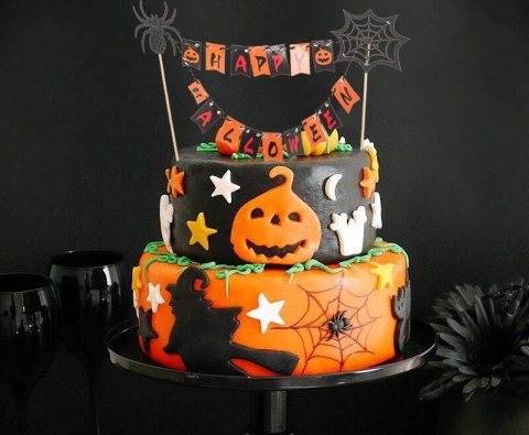 Nowoczesna dekoracja na Halloween - topper na ciasta i babeczki