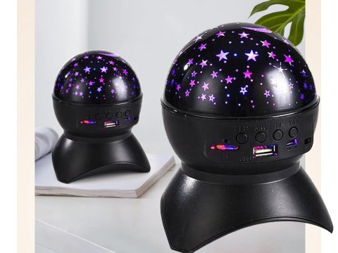 Nowoczesny projektor gwiazd z funkcją głośnika Bluetooth i lampką nocną