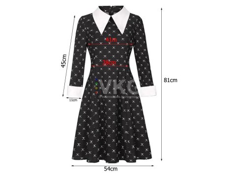 Sukienka idealna na Halloween dla małej elegantek, w stylu gotyckim i z nutą mrocznego czaru.