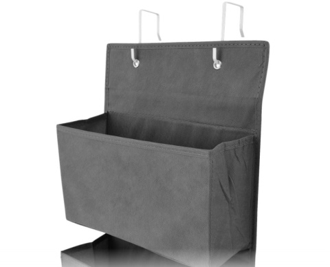 Kosze zawieszane szare na grzwi prysznic przechowywanie