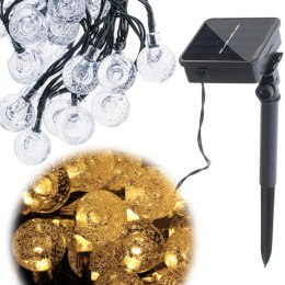  Oświetlenie solarne LED w formie kul do ogrodu - 50 lamp w zestawie, 7m długości