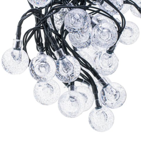  Oświetlenie solarne LED w formie kul do ogrodu - 50 lamp w zestawie, 7m długości