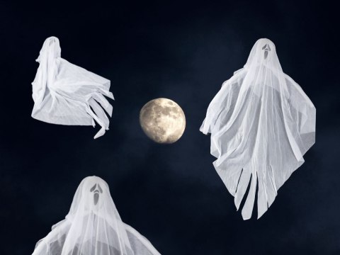 Dekoracja Zjawa na Halloween - Wiszący Duch 65 cm