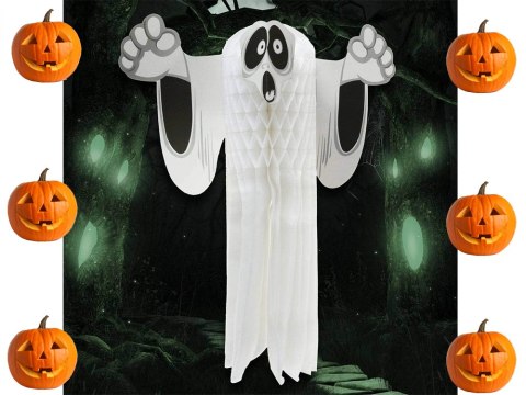 Duch 3D - Papierowa zawieszka na Halloween