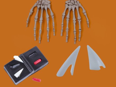 Zestaw kostiumowy na Halloween - Wampir i Wilkołak z krwią sztuczną