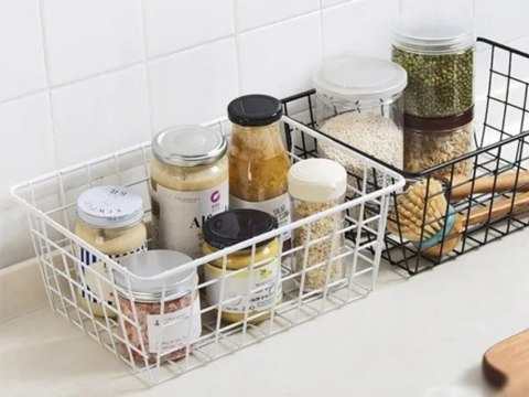 Kosz koszyk organizer metalowy druciany loft do kuchni na owoce biały duży