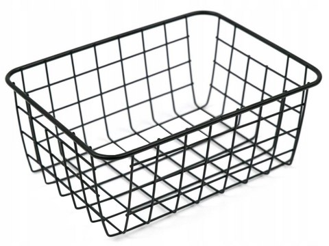 Kosz koszyk organizer metalowy druciany loft do kuchni na owoce czarny duży