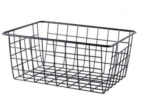Kosz koszyk organizer metalowy druciany loft do kuchni na owoce czarny duży