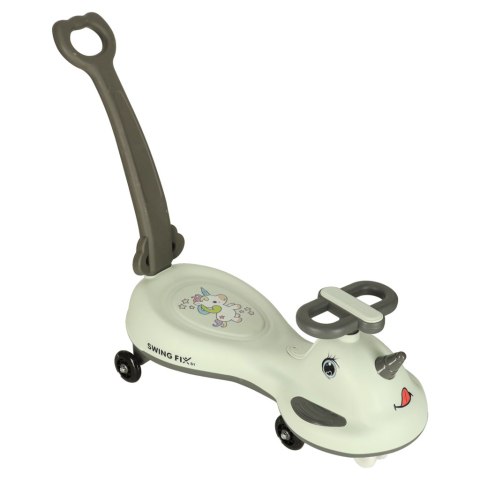 Nowoczesny jeździk grawitacyjny z rączką w stylu skuter | 3154_qlka_gabB | Jeździk grawitacyjny LED Swing FIX S1 dla dzieci | Od