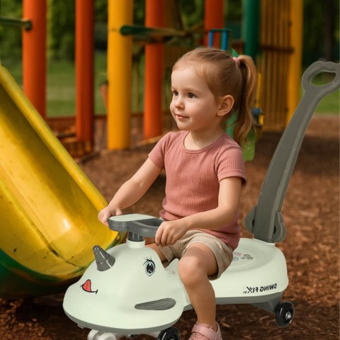 Nowoczesny jeździk grawitacyjny z rączką w stylu skuter | 3154_qlka_gabB | Jeździk grawitacyjny LED Swing FIX S1 dla dzieci | Od
