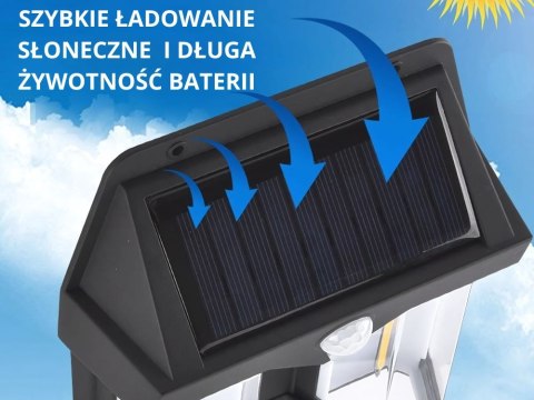 Nowoczesna lampa solarna do ogrodu z czujnikiem ruchu