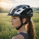 Kask rowerowy damsko-męski RALLEX, regulowany, czarno-biały, rozmiar L 58-62 cm