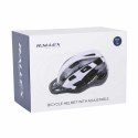Kask rowerowy damsko-męski RALLEX, regulowany, czarno-biały, rozmiar L 58-62 cm
