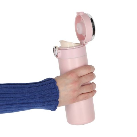  Nowoczesny kubek termiczny z pomiarem temperatury LED 350ml różowy