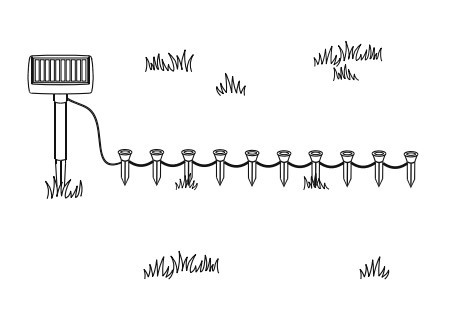 Lampy wbijane solarne ogrodowe MARS LED IP65 10 sztuk 5m 10x2lm