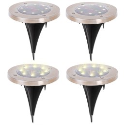 Nowoczesne lampy solarne gruntowe LED - zestaw 4 szt. z czujnikiem zmierzchu