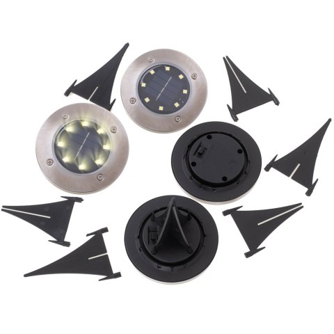 Nowoczesne lampy solarne gruntowe LED - zestaw 4 szt. z czujnikiem zmierzchu