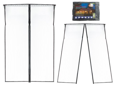 Nowoczesna moskitiera magnetyczna do drzwi 85x210 cm - czarna ochrona przed owadami