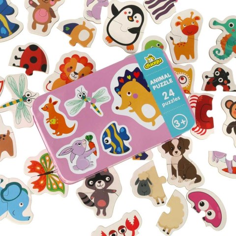 Puzzle kolorowe w puszce - edukacyjna układanka dla dzieci