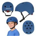 Kask rowerowy dla dzieci z diodą LED - granatowy, M 55-58 cm