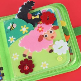 Kreatywna książeczka sensoryczna dla dzieci - Farme | Zabawka edukacyjna 3+ | Interaktywna książka filcowa pełna przygód | Zachw