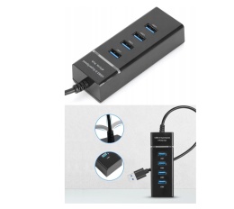 Nowoczesny rozgałęźnik USB 3.0 - 4 porty, idealny do pracy i zabawy