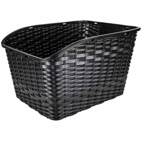 Stylowy rattanowy koszyk rowerowy z odblaskiem na bagażnik tylny