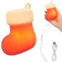 Nowoczesna lampka LED w kształcie świątecznej skarpety