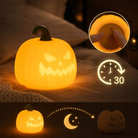 Lampka Nocna LED w Kształcie Dyni Halloween