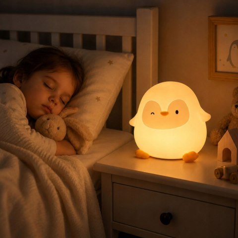 Lampa nocna w kształcie pingwina - idealny kompan dla każdego malucha!
