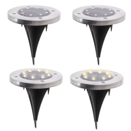 Nowoczesne lampy solarne do ogrodu - zestaw 4 szt. z czujnikiem zmierzchu