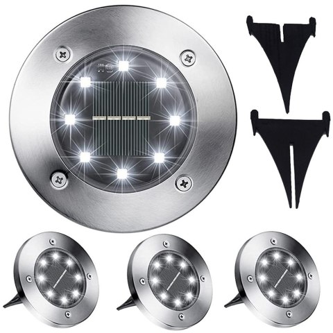Lampa ogrodowa solarną z czujnikiem zmierzchu - zestaw 4 szt.