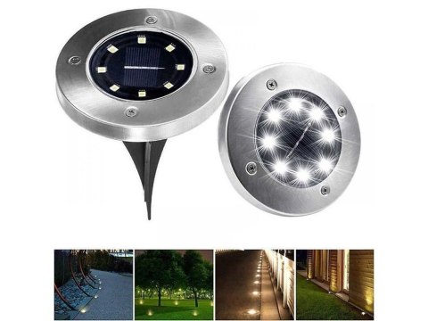 Lampa ogrodowa solarną z czujnikiem zmierzchu - zestaw 4 szt.